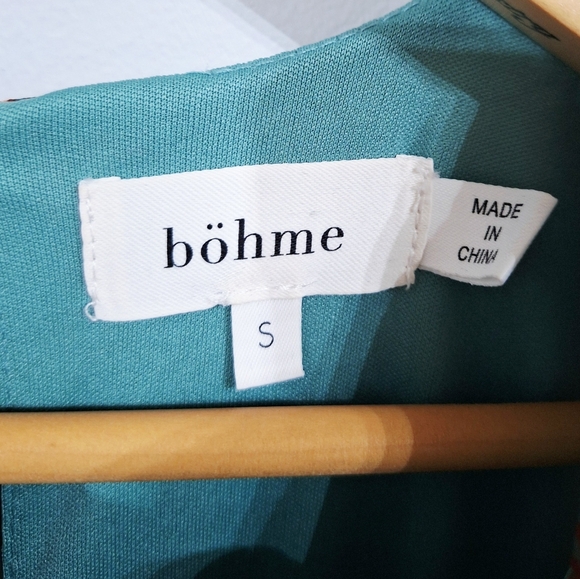 Bohme Raya Green Floral Bell Sleeve Maxi Dress - Small - Picture 8 of 8